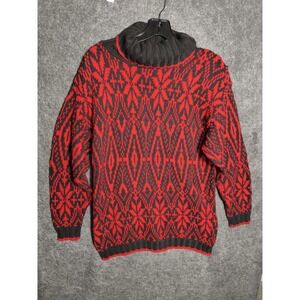 Vintage‎ Sportables Fair Isle Turtleneck Cozy Sweater Women's Small Made in USA
